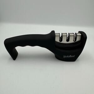 Kitchellence 3-Stage Knife Sharpener with Honing Rod, Ergonomic Handle, Kitchen